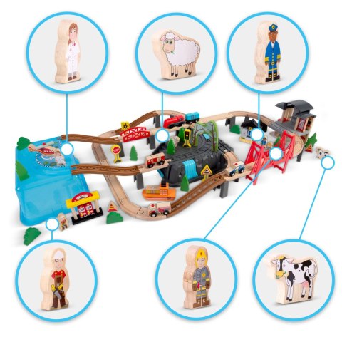 Kolejka drewniana miasteczko 100 szt RK-879 Ricokids Kolejka drewniana miasteczko 100 szt RK-879 Ricokids