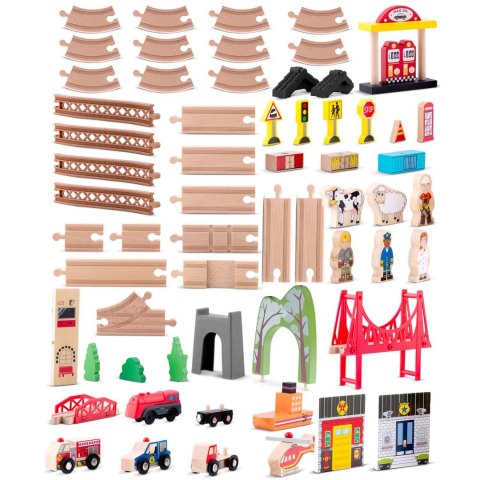 Kolejka drewniana miasteczko 100 szt RK-879 Ricokids Kolejka drewniana miasteczko 100 szt RK-879 Ricokids