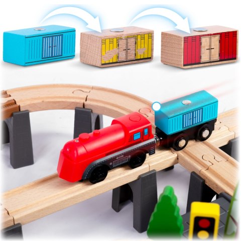 Kolejka drewniana miasteczko 100 szt RK-879 Ricokids Kolejka drewniana miasteczko 100 szt RK-879 Ricokids