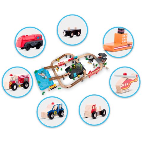 Kolejka drewniana miasteczko 100 szt RK-879 Ricokids Kolejka drewniana miasteczko 100 szt RK-879 Ricokids