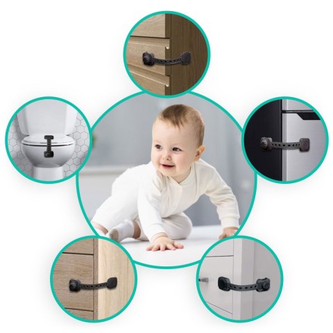 Zabezpieczenie otwierania szafek Ricokids 798202 6 szt czarne Zabezpieczenie otwierania szafek Ricokids 798202 6 szt czarne