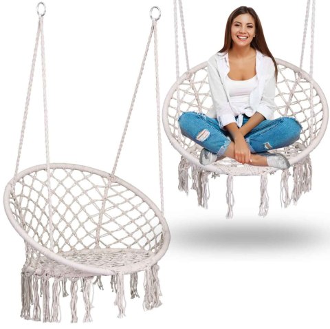 Fotel ogrodowy wiszący huśtawka BOHO beżowy Fotel ogrodowy wiszący huśtawka BOHO beżowy
