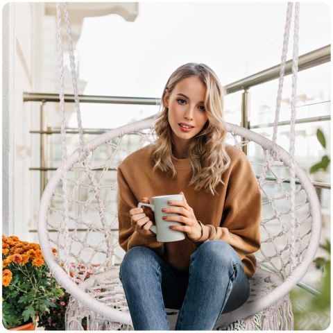 Fotel ogrodowy wiszący huśtawka BOHO beżowy Fotel ogrodowy wiszący huśtawka BOHO beżowy