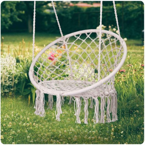 Fotel ogrodowy wiszący huśtawka BOHO beżowy Fotel ogrodowy wiszący huśtawka BOHO beżowy