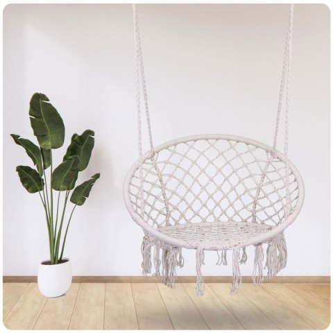 Fotel ogrodowy wiszący huśtawka BOHO beżowy Fotel ogrodowy wiszący huśtawka BOHO beżowy