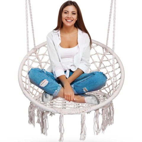 Fotel ogrodowy wiszący huśtawka BOHO beżowy Fotel ogrodowy wiszący huśtawka BOHO beżowy