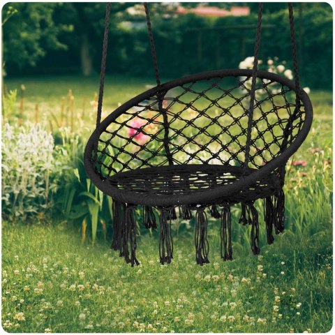 Fotel ogrodowy wiszący huśtawka BOHO czarny Fotel ogrodowy wiszący huśtawka BOHO czarny