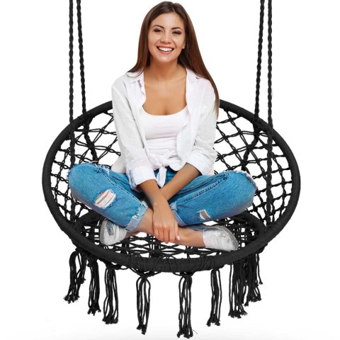 Fotel ogrodowy wiszący huśtawka BOHO czarny Fotel ogrodowy wiszący huśtawka BOHO czarny