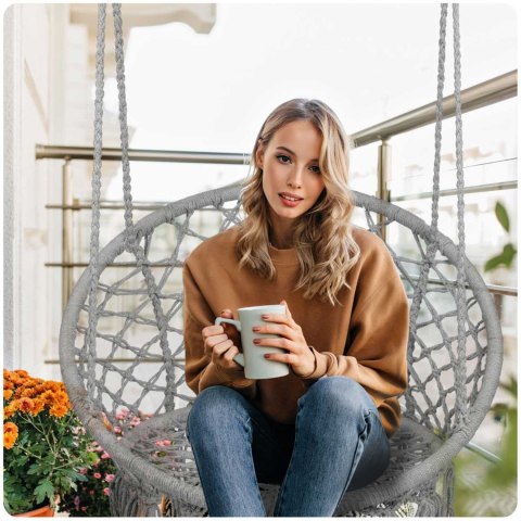Fotel ogrodowy wiszący huśtawka BOHO szary Fotel ogrodowy wiszący huśtawka BOHO szary