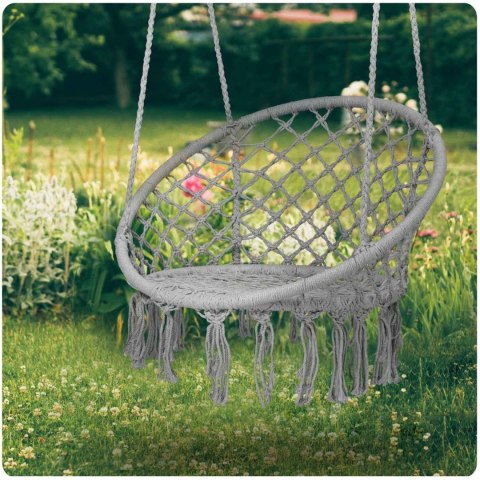 Fotel ogrodowy wiszący huśtawka BOHO szary Fotel ogrodowy wiszący huśtawka BOHO szary