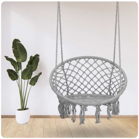 Fotel ogrodowy wiszący huśtawka BOHO szary Fotel ogrodowy wiszący huśtawka BOHO szary