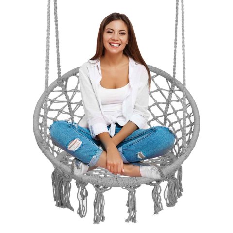 Fotel ogrodowy wiszący huśtawka BOHO szary Fotel ogrodowy wiszący huśtawka BOHO szary