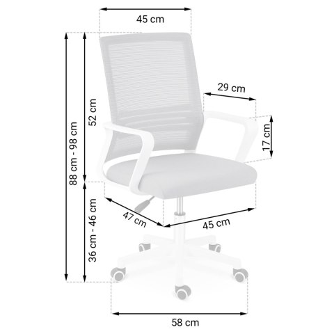 Fotel biurowy z mikrosiatki Sofotel Corta ciemnoszary Fotel biurowy z mikrosiatki Sofotel Corta ciemnoszary