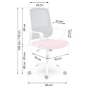 Fotel biurowy z mikrosiatki Sofotel Wizo biało-różowy